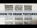 HOW To Draw TEXTURES Pen And Ink Tutorial