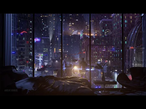 Download MP3 Spend The Night In This Futuristic Apartment | Tokyo CyberPunk City Ambience | Rain On Window