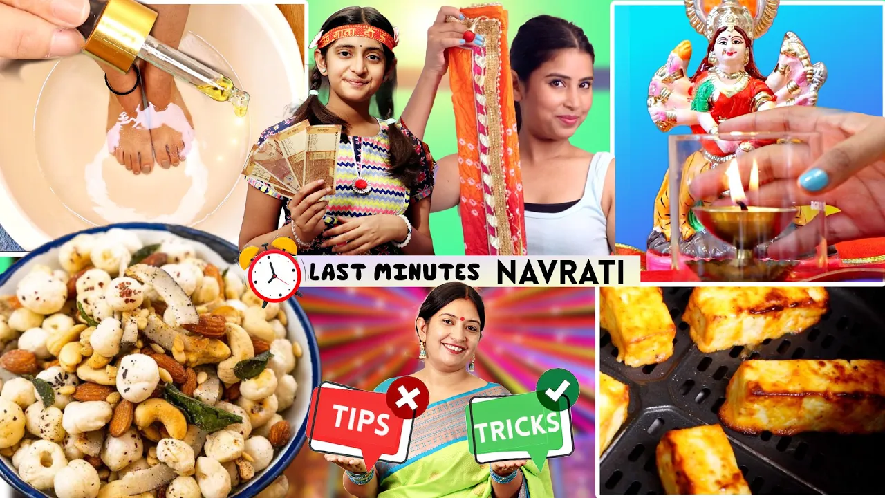 Last Minute NAVRATRI Hack Tips & Tricks   Food, Home, Dupatta Draping   CookWithNisha