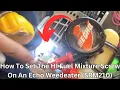 How to set the HI carburetor adjustment screw on an Echo SRM 210 weedeater line trimmer