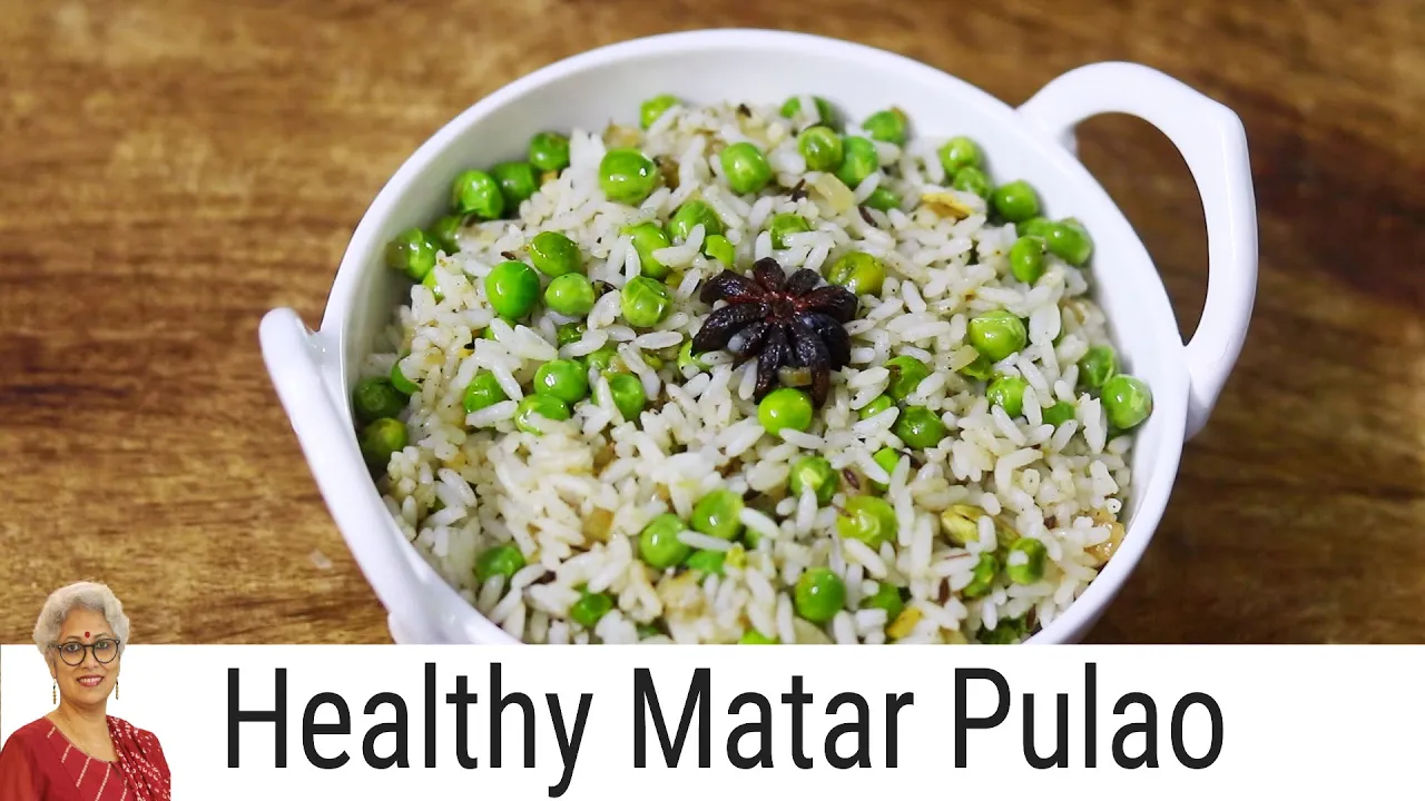 Easy Matar Pulao Recipe - Green Peas Pulao In Kadai - Healthy Rice Recipes For Weight Loss