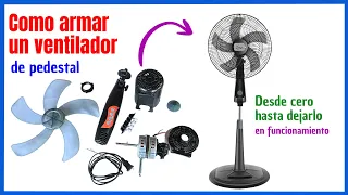 ✅👍 Cómo armar un ventilador de pedestal paso a paso. Su conexión eléctrica y unir cada pieza.