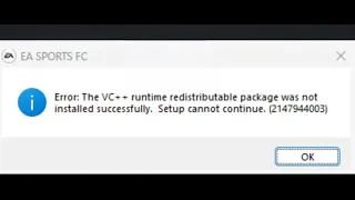 Fix EA Games Error The VC Runtime Package Was Not Installed Successfully 2147944003