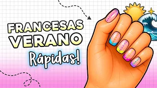 3 Diseños de Uñas Francesas Coloridas para Verano ☀️ ¡RAPIDAS y FÁCILES!