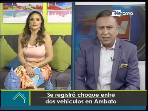 Se registró choque entre dos vehículos en Ambato