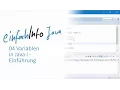 04 Variablen in Java I - Einfuhrung