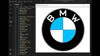 how to create and draw the BMW Logo with Python Turtle