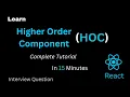 Higher Order Component HOC React HOC In Hindi Complete Tutorial