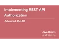 Advanced JAX-RS 24 - Implementing REST API Authorization