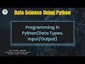 Programming in Python Data Types