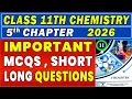 12th Class Chemistry Chapter 5 Important Short Questions 2026 2nd Year Chemistry Notes chapter 5