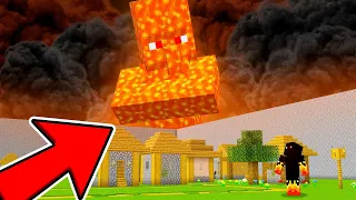 ¡Aldeano DE LAVA Se Hizo GIGANTE en Minecraft y DESTRUYÓ TODO!