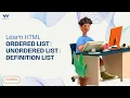 How to Use List Tags in HTML Ordered Unordered Definition Lists HTML Tutorial