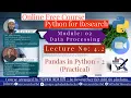 Lecture 4 2 Pandas in Python - 2 Practical Python for Research Multidisciplinary