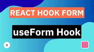 useForm Hook React Hook Form Tutorial