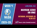 2025--26 WABA 2 Week 4: Bo2Mega Jezica-UBI Graz 20/12 (18.00 CET)