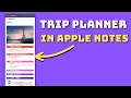 Travel Planning Made Easy Apple Notes Edition Apple Notes Trip Planner Tutorial