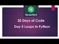 HackerRank 30 days of code Day 5 Loops In python