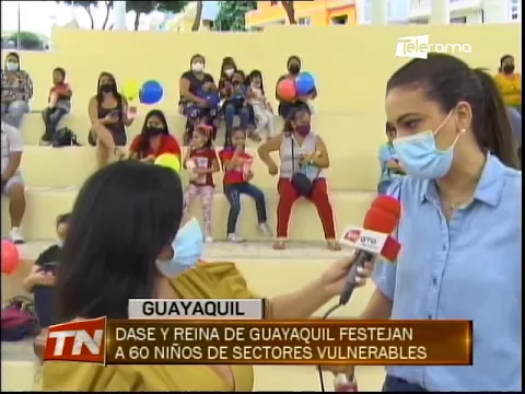 DASE y Reina de Guayaquil festejan a 60 niños de sectores vulnerables