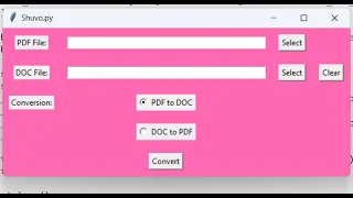 GUI Interface PDF to DOC DOC to PDF Python Jupyer Notebook