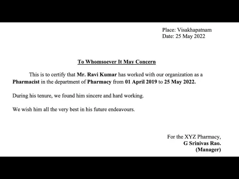 Download MP3 PHARMACIST EXPERIENCE CERTIFICATE FORMAT#pharmacist #pharmacy