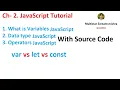 2 What is Variables Data type Operators JavaScript Web Development Tutorials Semant Sir