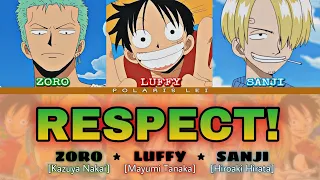 Download RESPECT! [LUFFY, ZORO, SANJI] — Full Lyrics (Kan/Rom/Eng) MP3