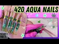 The Highest Aqua Nails Tutorial 420 Nail Art