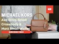 MK AVA XS CROSSBODY MK MOTT SMALL WALLET DARK FAWN UNBOXING REVIEW Try on