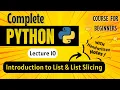 Introduction to Lists in Python Python for Beginners Lecture 10