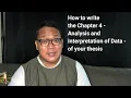 THESIS WRITING TIPS How to start writing your Chapter 4 - Analysis and Interpretation of Data