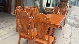 Bàn ăn 8 ghế gỗ Gõ Đỏ 31t500. 0948086889