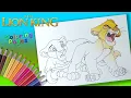 Lion cub Simba protects Nala Coloring Pages For Kids Disney Lion King Coloring Book