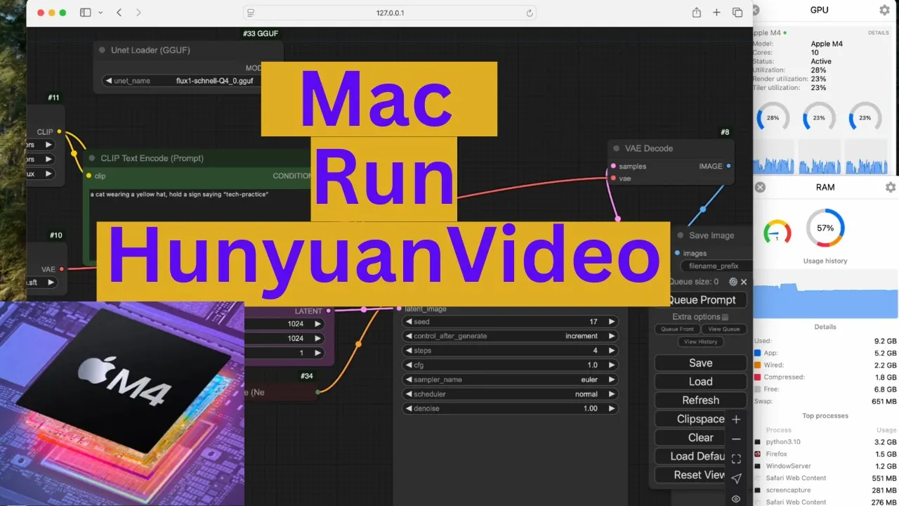 Run HunyuanVideo on Mac/Macbook ! (Workflow included) - Mac AI Tutorial Video Thumbnail