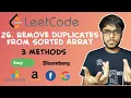 LeetCode - 26 Remove Duplicates from Sorted Array Arrays Card