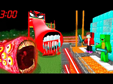 Download MP3 Scary TRAIN EATER and SLIDE EATER vs Security House in Minecraft Challenge Maizen JJ and Mikey