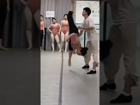 Dance students in flexibility training #dancer