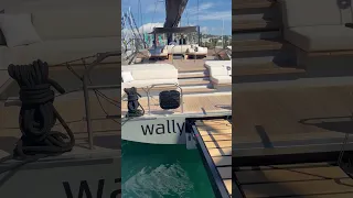 A quick look at the wallywind110 bobbing in the Cannes sunshine. #luxuryyachtlife #sailing #yacht