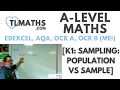 A-Level Maths K1-01 Sampling Population vs Sample