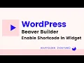 WordPress Beaver Builder Enable Shortcode in Text Widget