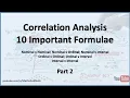 Correlation Analysis 10 Correlation Formulae - Part 2