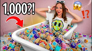 I FILLED MY BATHTUB WITH 1,000 MYSTERY DUMPLINGS!!!😱🛁⁉️*LUCKY DIP CHALLENGE!!👀* | Rhia Official♡