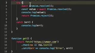 VS Code Promise chain to refactor