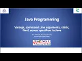 Varargs Command line arguments static final access specifiers in Java CS Lectures by SKN