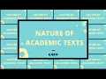 Nature of Academic Texts - English for Academic and Professional Purposes EAPP