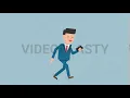 Corporate Man Walking Looking at His Cellphone Animation MOV GIF