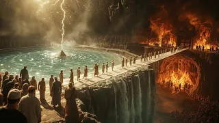 مشاهد من يوم القيامة حوض النبي عبور الصراط دخول الجنة أو النار مستوحاه من القرآن والسنة 