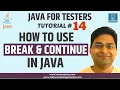 Java for Testers - How to use Break and Continue in Java