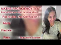 Maths Proficiency Test