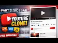 Create YouTube Clone Using HTML CSS JavaScript PART 3 - sidebar
